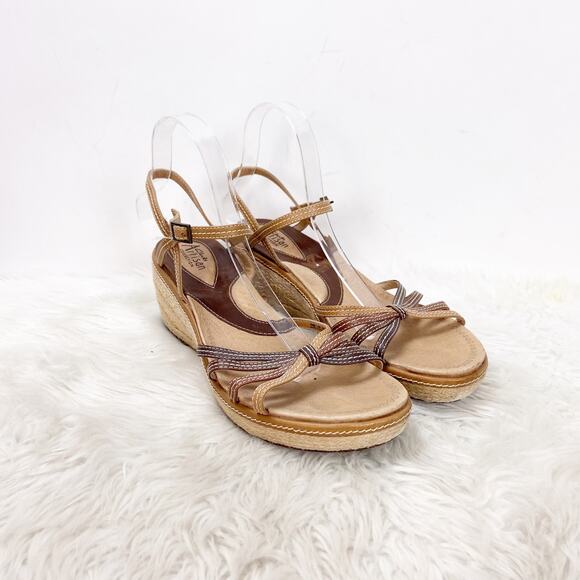 Clarks Artisan 10 M Womens Brown Tan Leather Ankle Strap Comfort Sandals - Picture 1 of 8